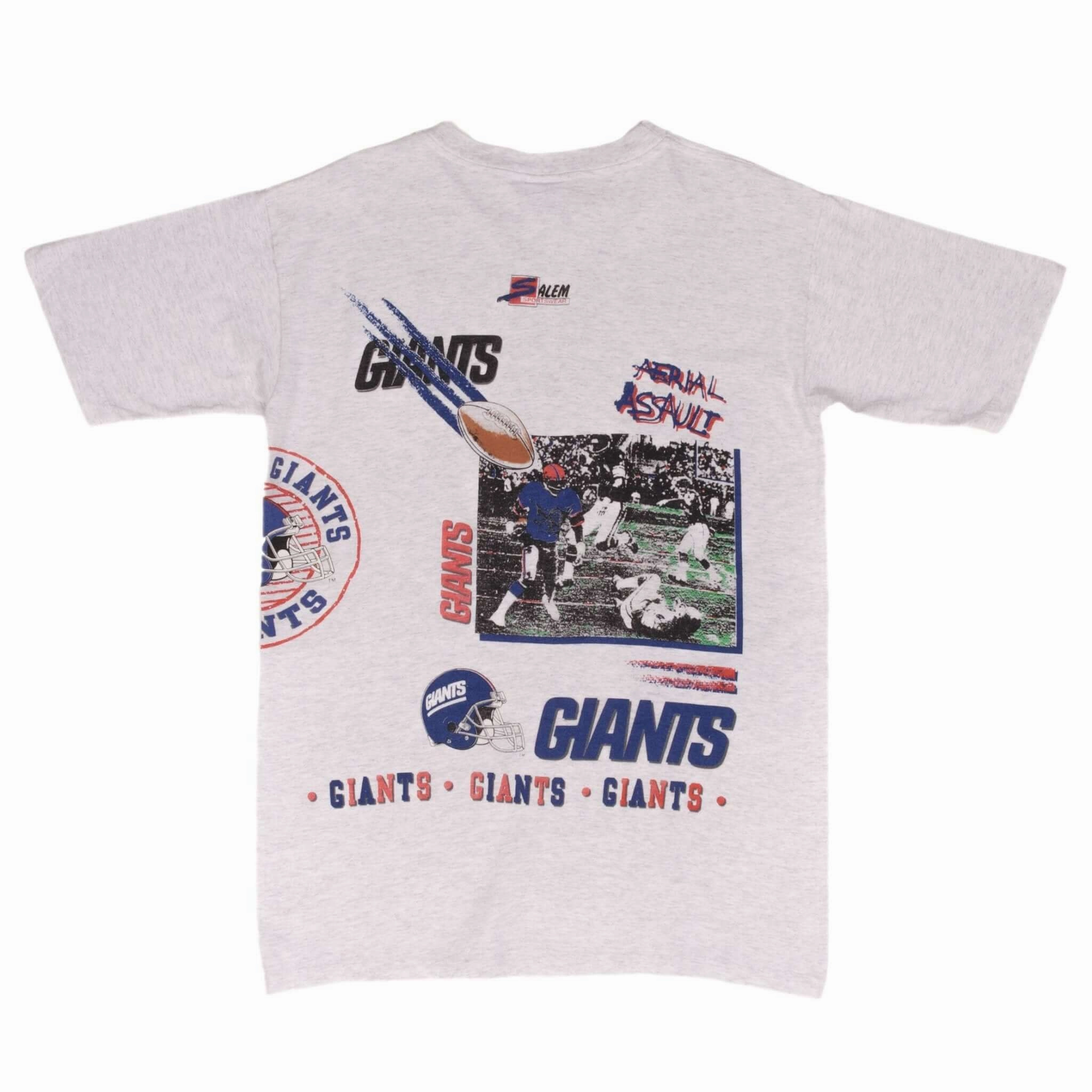 VINTAGE NFL NEW YORK GIANTS ALL OVER PRINT 1994 TEE SHIRT MEDIUM MADE IN USA
