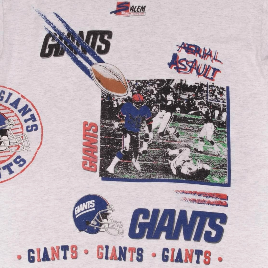 VINTAGE NFL NEW YORK GIANTS ALL OVER PRINT 1994 TEE SHIRT MEDIUM MADE IN USA