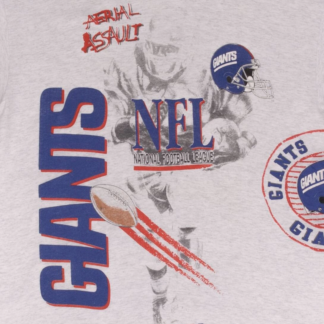 VINTAGE NFL NEW YORK GIANTS ALL OVER PRINT 1994 TEE SHIRT MEDIUM MADE IN USA