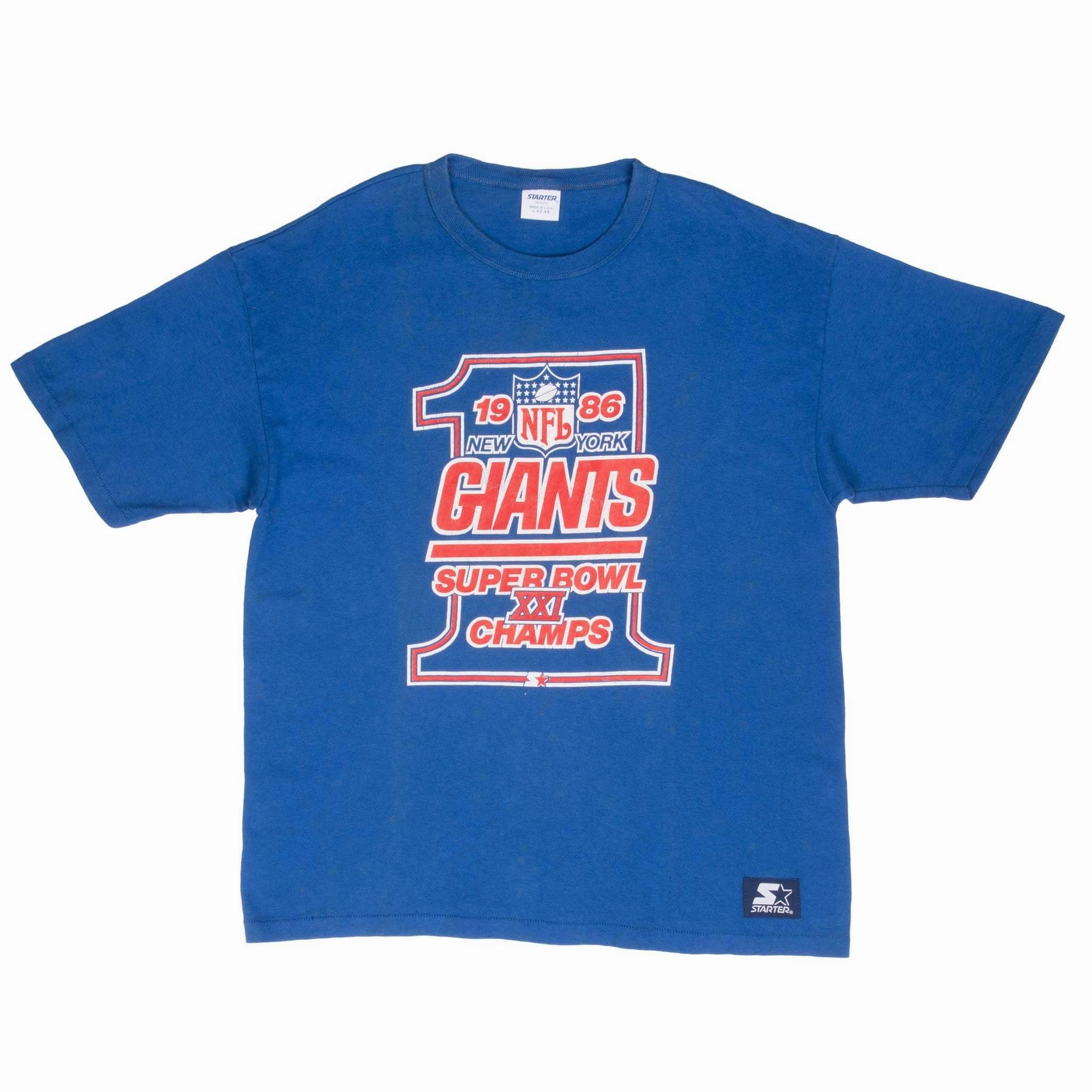 VINTAGE NFL NEW YORK GIANTS SUPER BOWL CHAMPS 1986 TEE SHIRT LARGE MADE USA