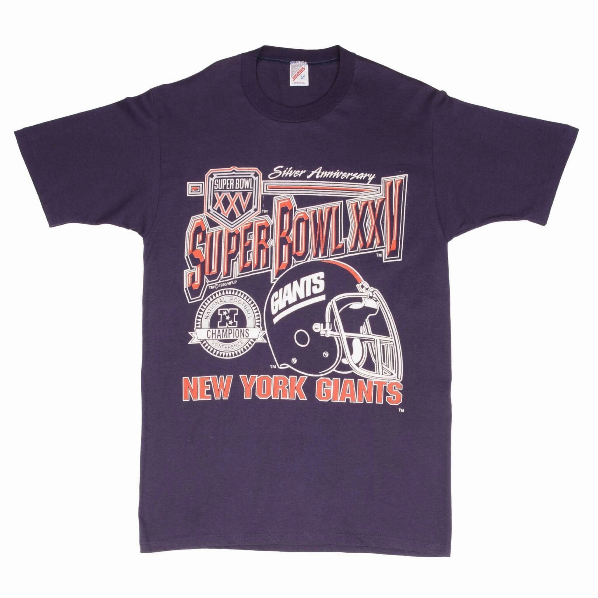 VINTAGE NFL NEW YORK GIANTS SUPER BOWL XXV 1990 TEE SHIRT MEDIUM MADE IN USA