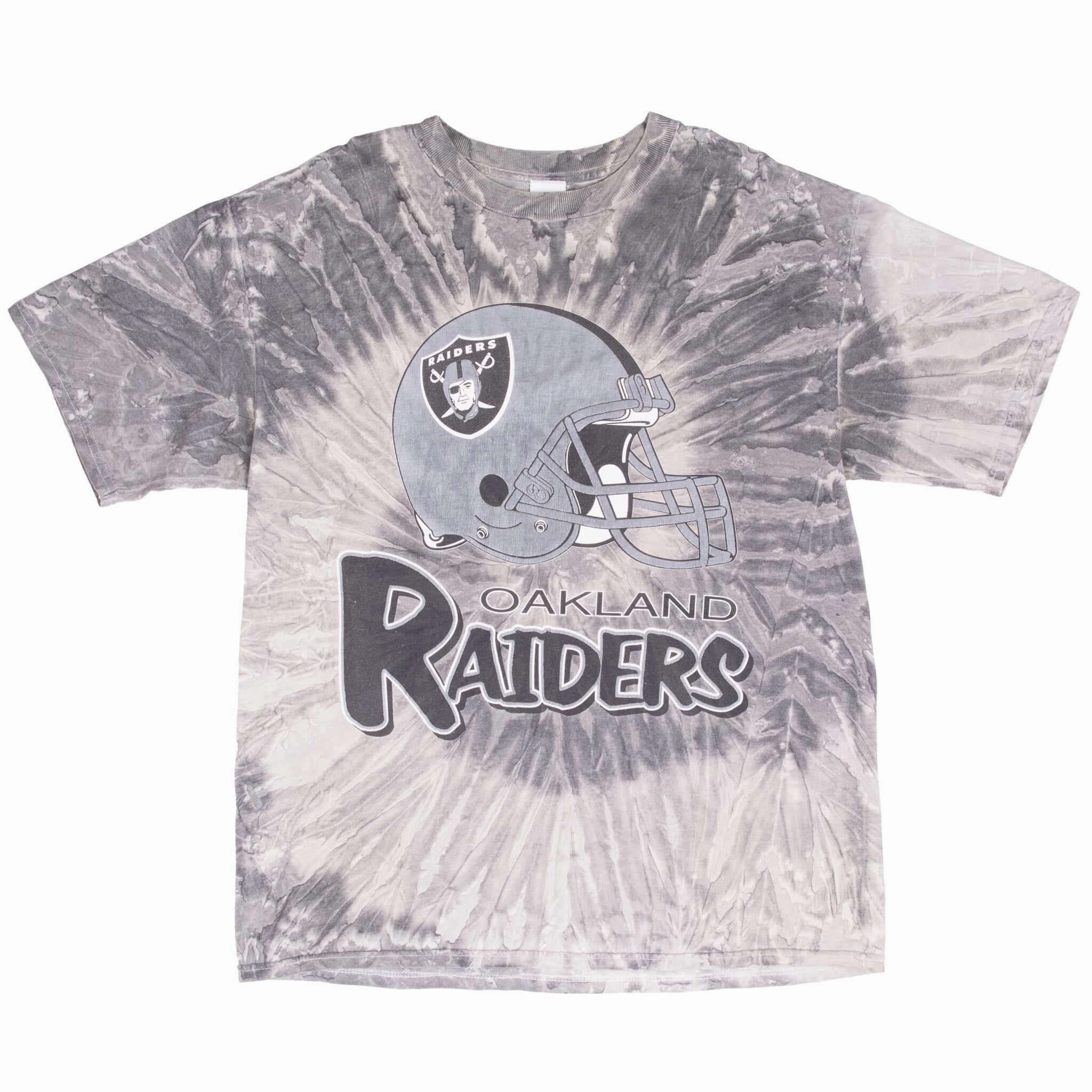 VINTAGE NFL OAKLAND RAIDERS 1990S TIE DYE TEE SHIRT XL