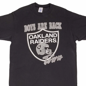 VINTAGE NFL OAKLAND RAIDERS BOYS ARE BACK TEE SHIRT 1990S SIZE XL MADE IN USA