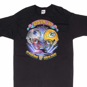 VINTAGE NFL PATRIOTS VS PACKERS SUPER BOWL XXXI 1997 TEE SHIRT XL MADE IN USA