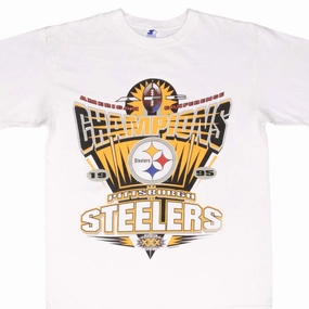 VINTAGE NFL PITTSBURGH STEELERS AFC CHAMPIONS 1995 TEE SHIRT SIZE MEDIUM