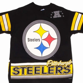 VINTAGE NFL PITTSBURGH STEELERS ALL OVER PRINT TEE SHIRT 1994 LARGE MADE IN USA