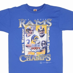 VINTAGE NFL SAINT LOUIS RAMS SUPER BOWL XXXIV CHAMPIONS 2000 TEE SHIRT SZE LARGE