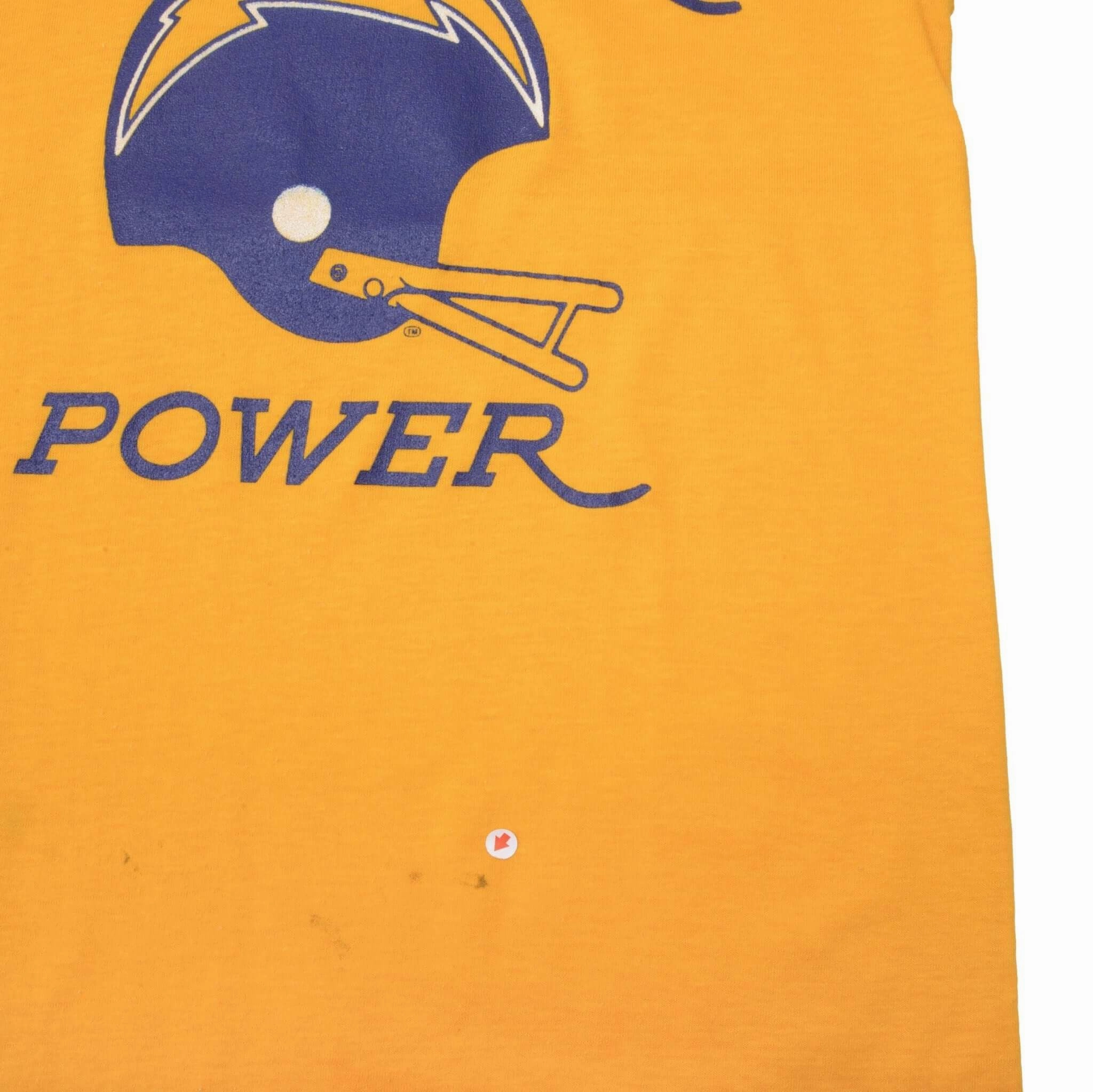 VINTAGE NFL SAN DIEGO CHARGER POWER TEE SHIRT 1980S SIZE MEDIUM MADE IN USA