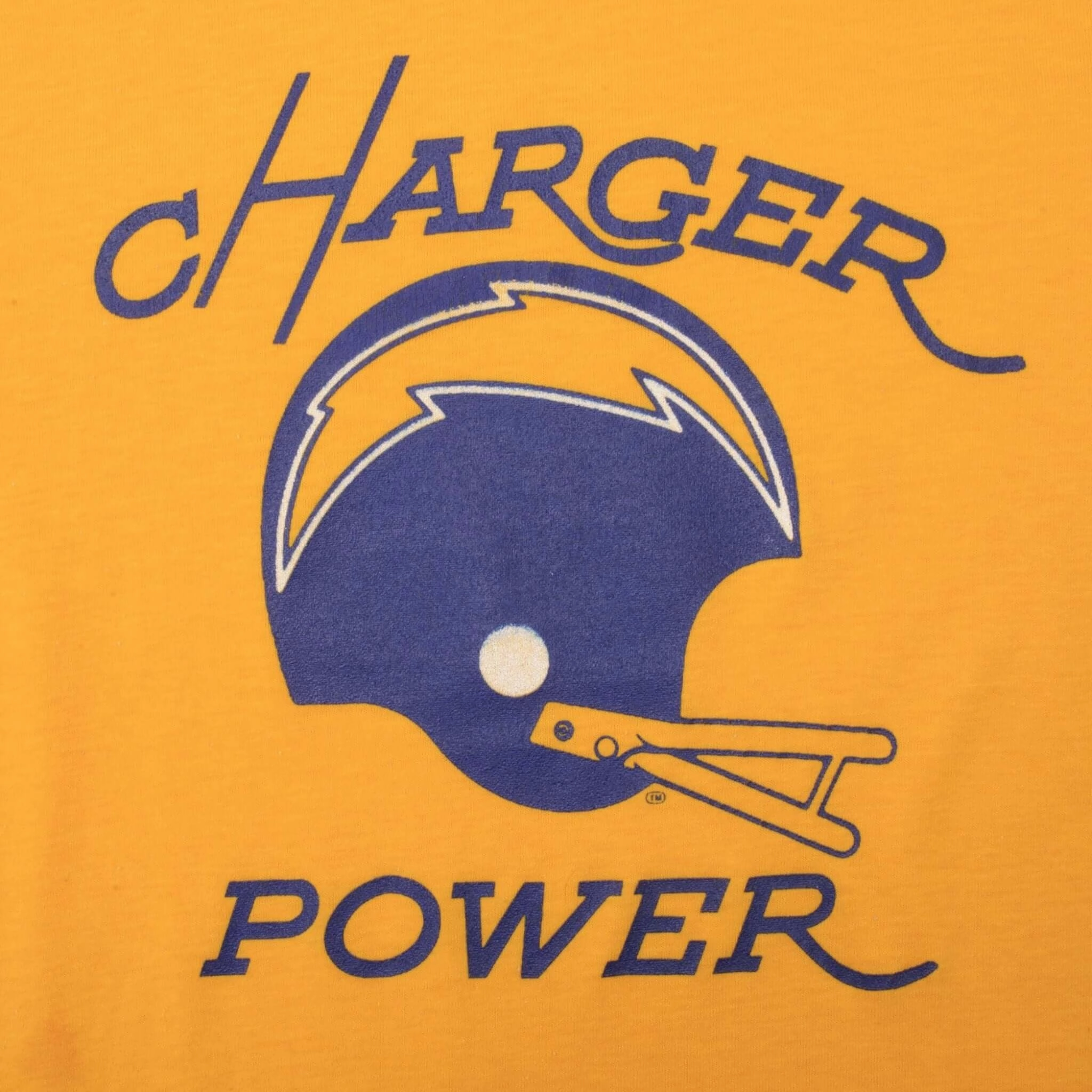 VINTAGE NFL SAN DIEGO CHARGER POWER TEE SHIRT 1980S SIZE MEDIUM MADE IN USA