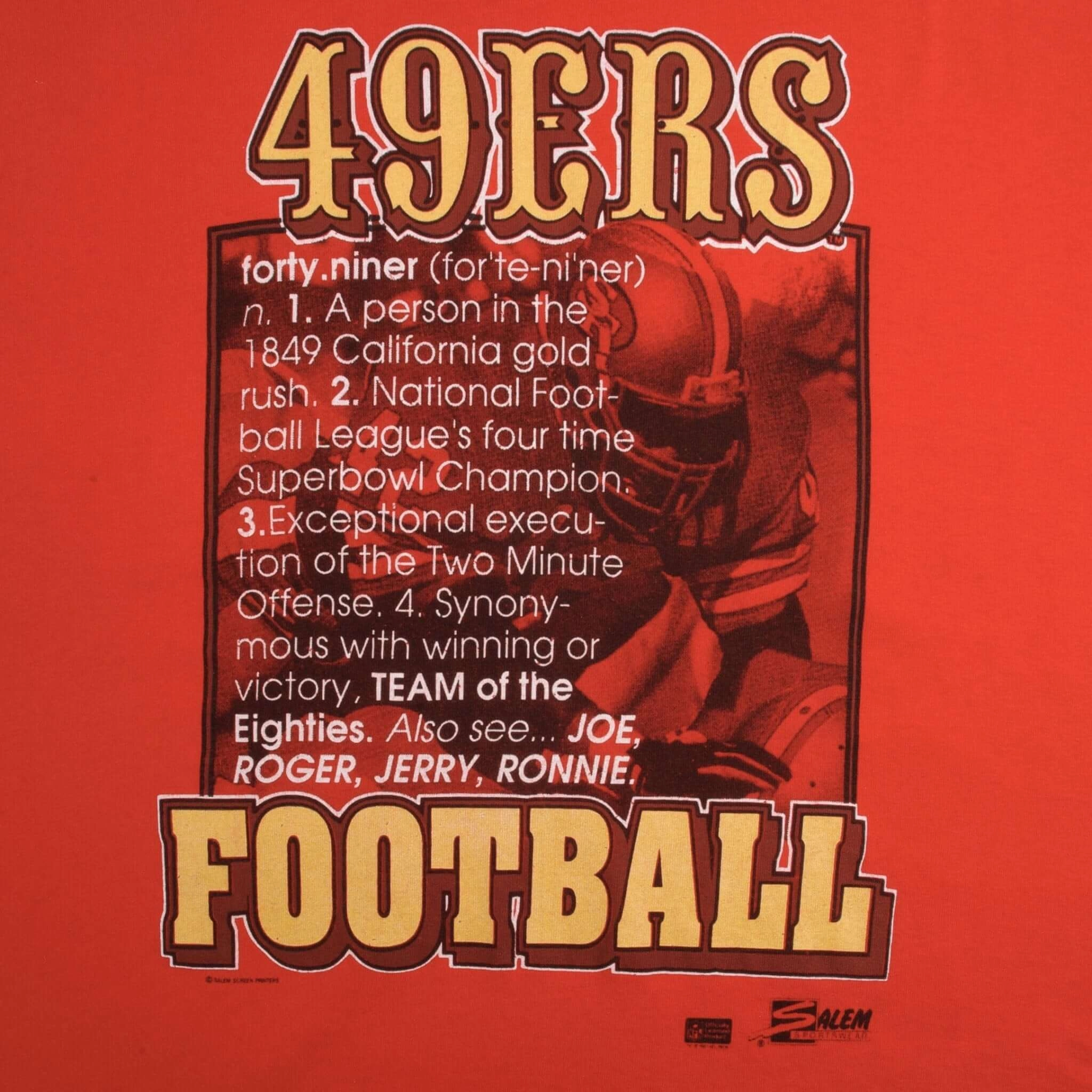 VINTAGE NFL SAN FRANCISCO 49ERS 1987 TEE SHIRT SIZE LARGE MADE IN USA