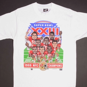 VINTAGE NFL SAN FRANCISCO 49ERS SUPER BOWL CHAMPS 1988 TEE SHIRT MEDIUM MADE USA