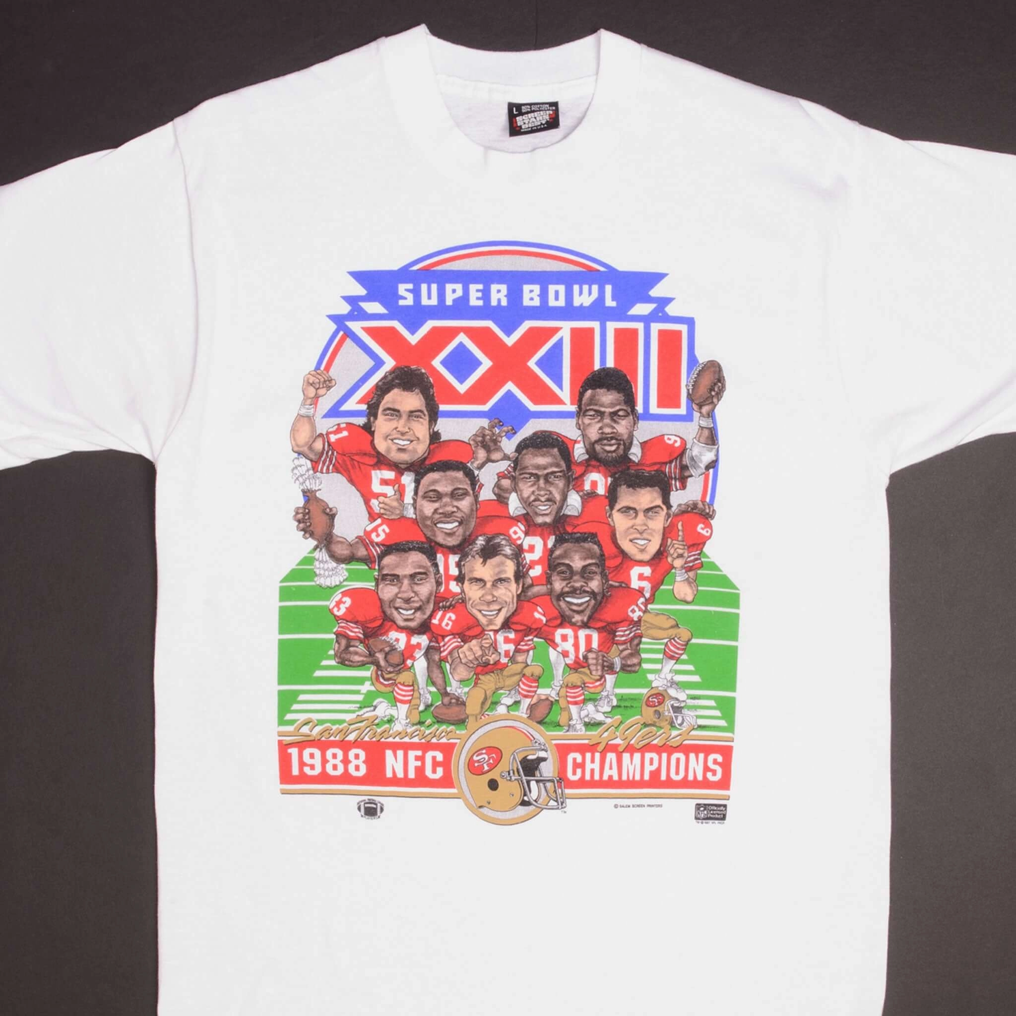 VINTAGE NFL SAN FRANCISCO 49ERS SUPER BOWL CHAMPS 1988 TEE SHIRT MEDIUM MADE USA