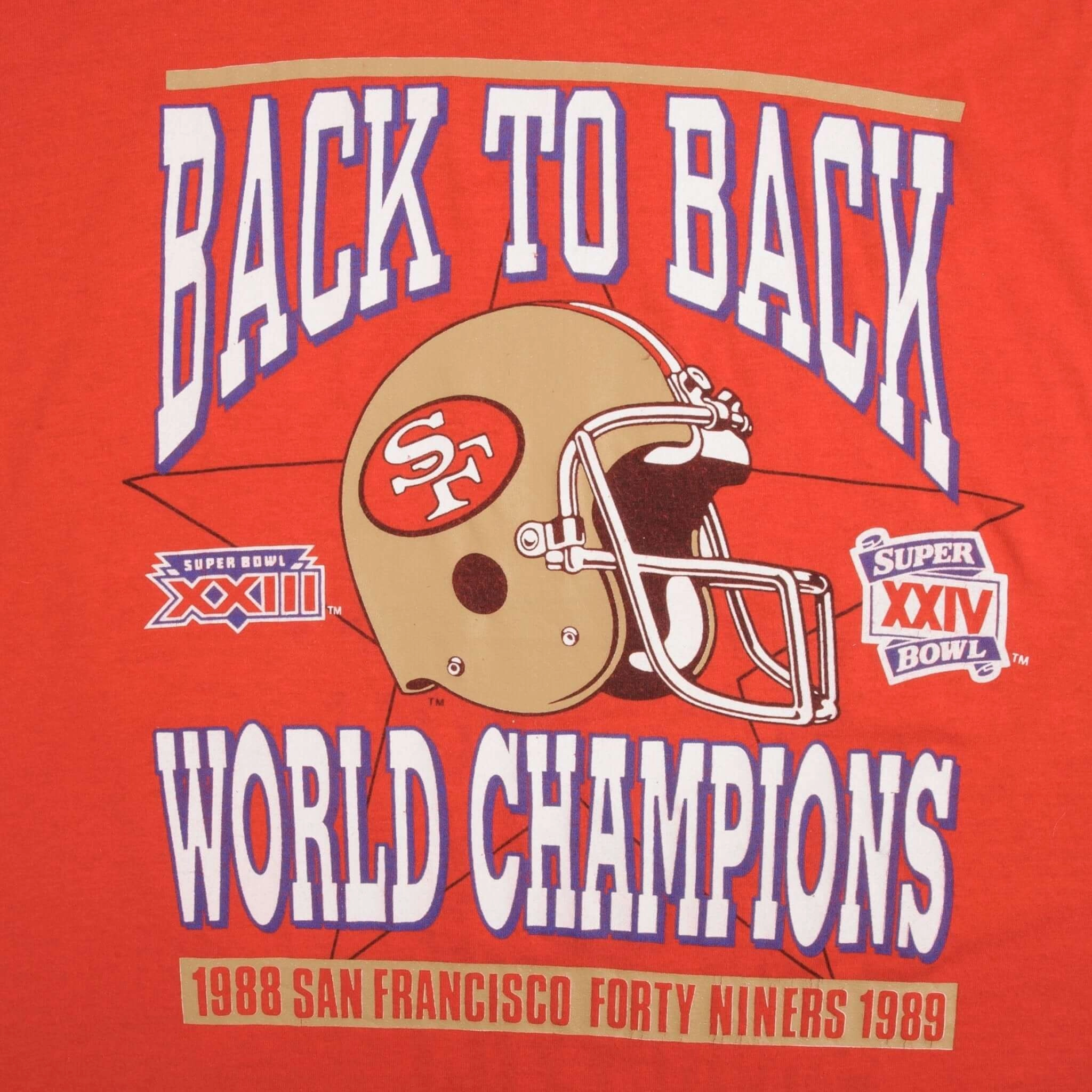 VINTAGE NFL SF49ERS SUPER BOWL CHAMPION 1989 TEE SHIRT LARGE MADE IN USA
