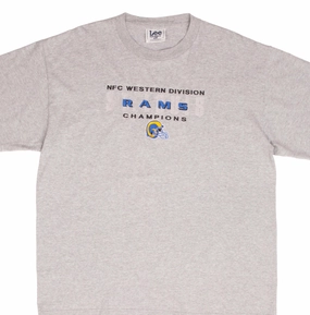 VINTAGE NFL ST LOUIS RAMS NFC CHAMPIONS 1990S TEE SHIRT SIZE XL