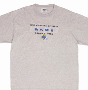 VINTAGE NFL ST LOUIS RAMS NFC CHAMPIONS 1990S TEE SHIRT SIZE XL