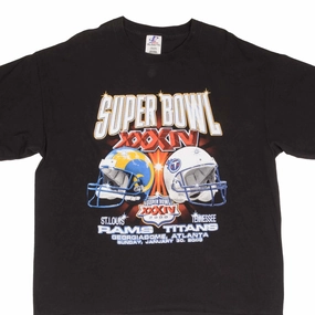 VINTAGE NFL ST LOUIS RAMS VS TITANS SUPER BOWL XXXIV 2000 TEE SHIRT SIZE 2XL