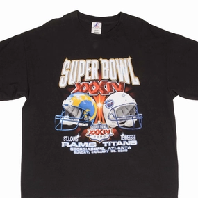 VINTAGE NFL ST LOUIS RAMS VS TITANS SUPER BOWL XXXIV 2000 TEE SHIRT SIZE 2XL