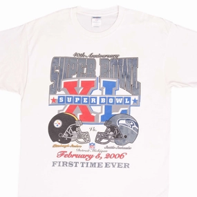 VINTAGE NFL STEELERS VS SEAHAWKS SUPER BOWL XL 2006 TEE SHIRT SIZE LARGE
