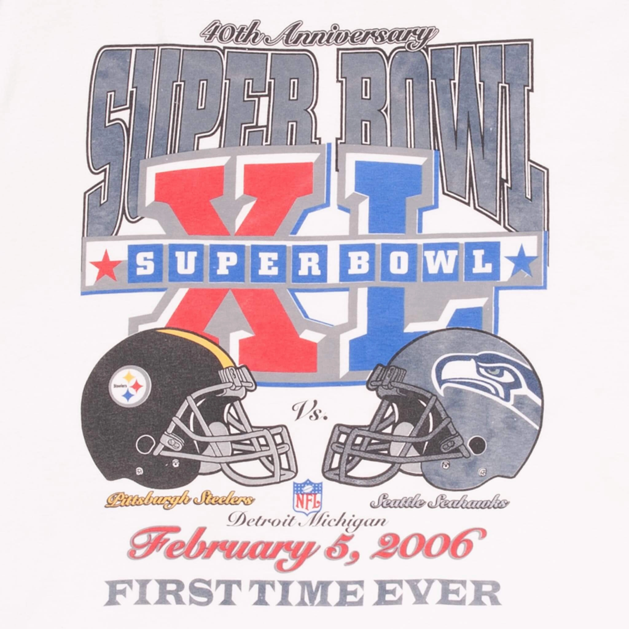 VINTAGE NFL STEELERS VS SEAHAWKS SUPER BOWL XL 2006 TEE SHIRT SIZE LARGE