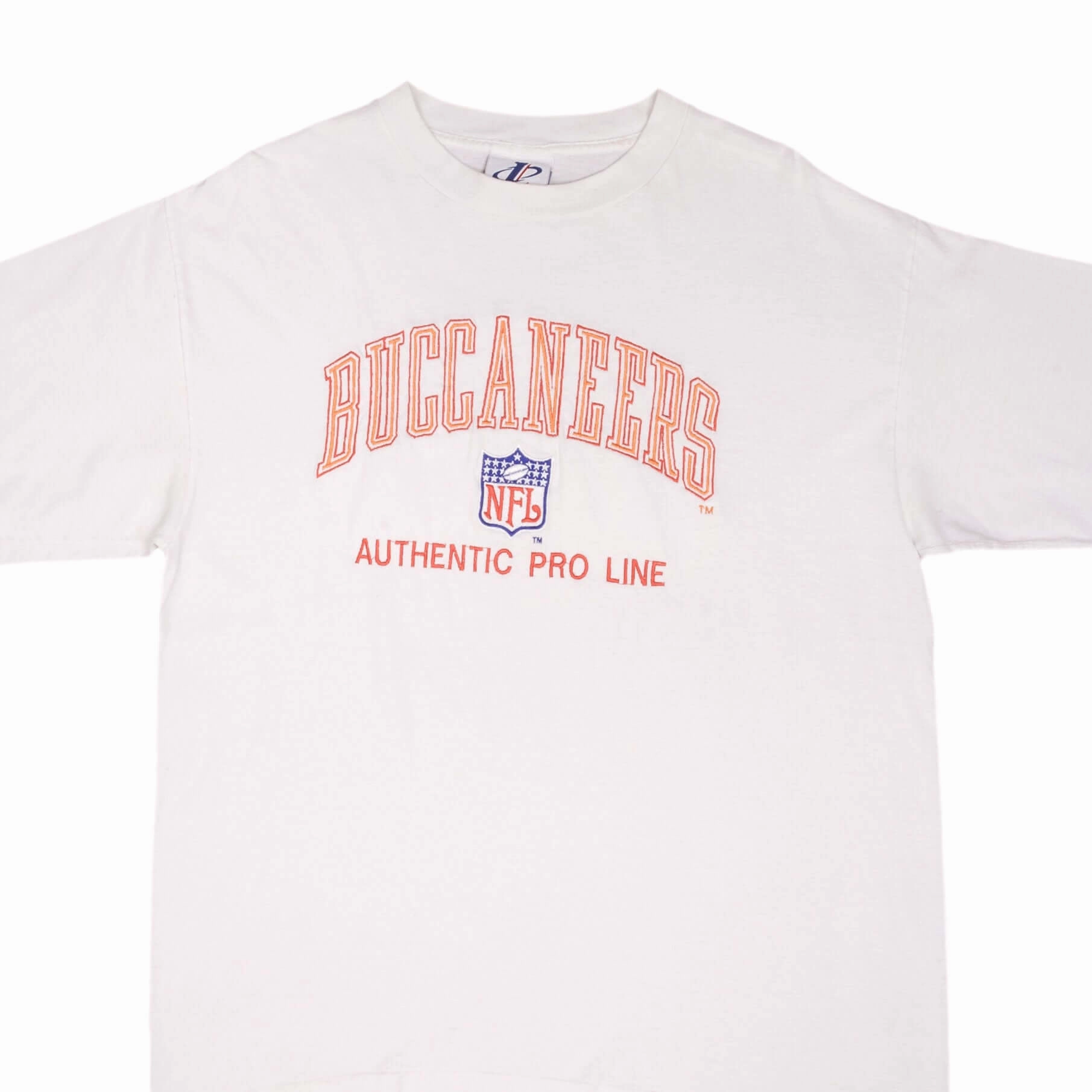 VINTAGE NFL TAMPA BAY BUCCANEERS 1990S EMBROIDERED TEE SHIRT LARGE MADE IN USA