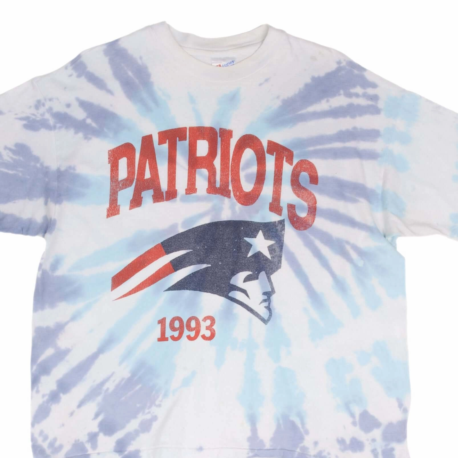 VINTAGE NFL TIE DYE NEW ENGLAND PATRIOTS TEE SHIRT 1993 SIZE XL MADE IN USA