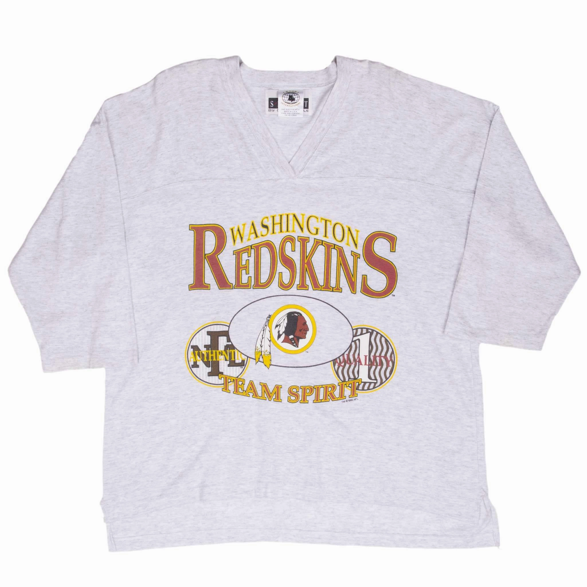 VINTAGE NFL WASHINGTON REDSKINS 1992 3/4 SLEEVES TEE SHIRT XL MADE IN USA