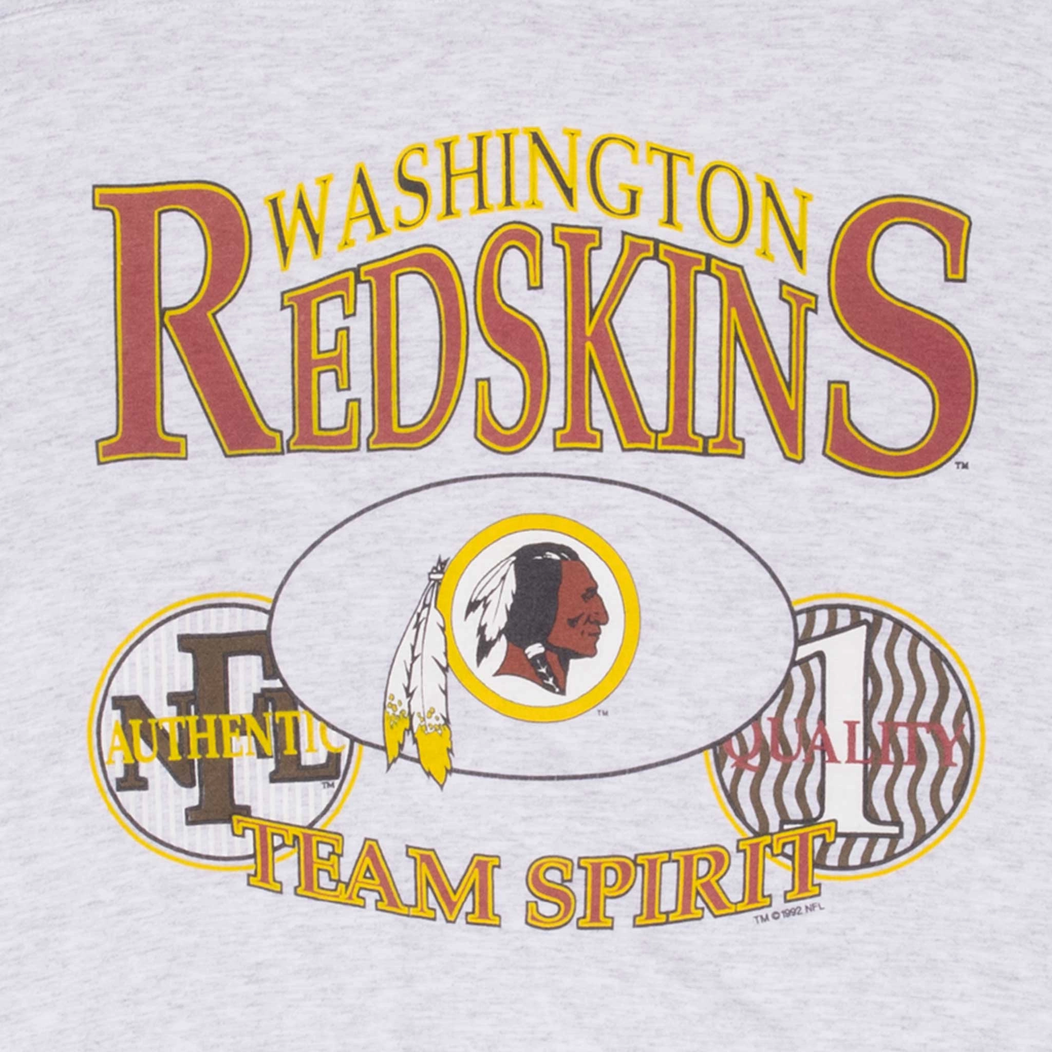 VINTAGE NFL WASHINGTON REDSKINS 1992 3/4 SLEEVES TEE SHIRT XL MADE IN USA