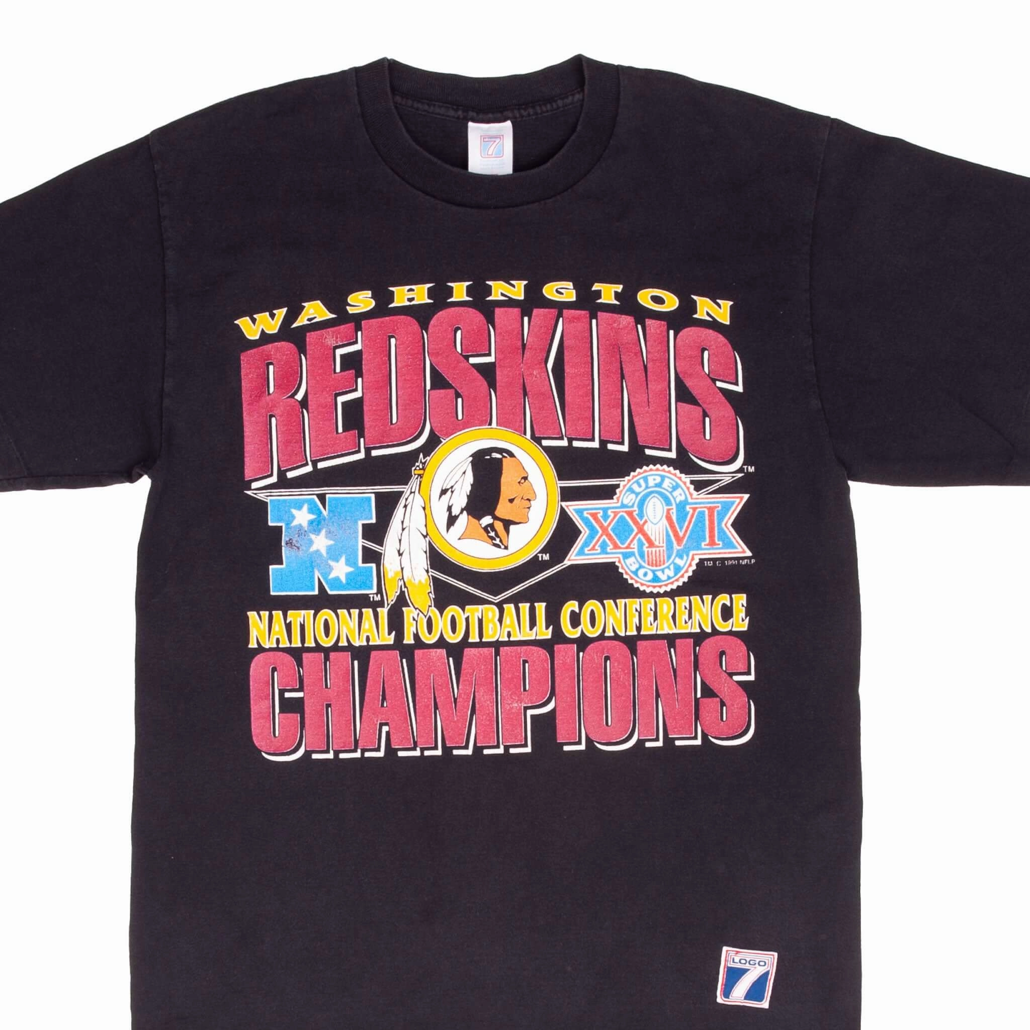 VINTAGE NFL WASHINGTON REDSKINS NFC CHAMPIONS 1991 TEE SHIRT MEDIUM MADE IN USA