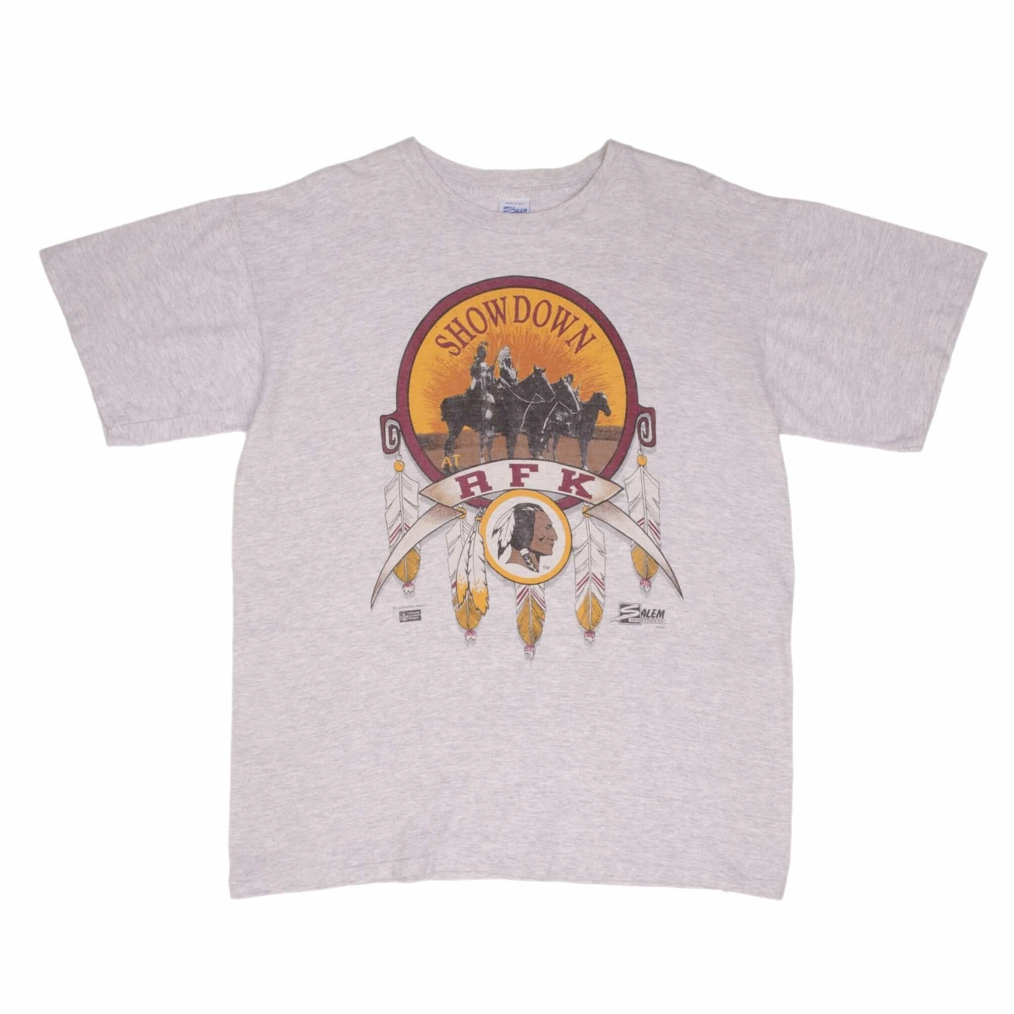 VINTAGE NFL WASHINGTON REDSKINS RFK SHOWDOWN 1990 TEE SHIRT SIZE XL MADE IN USA