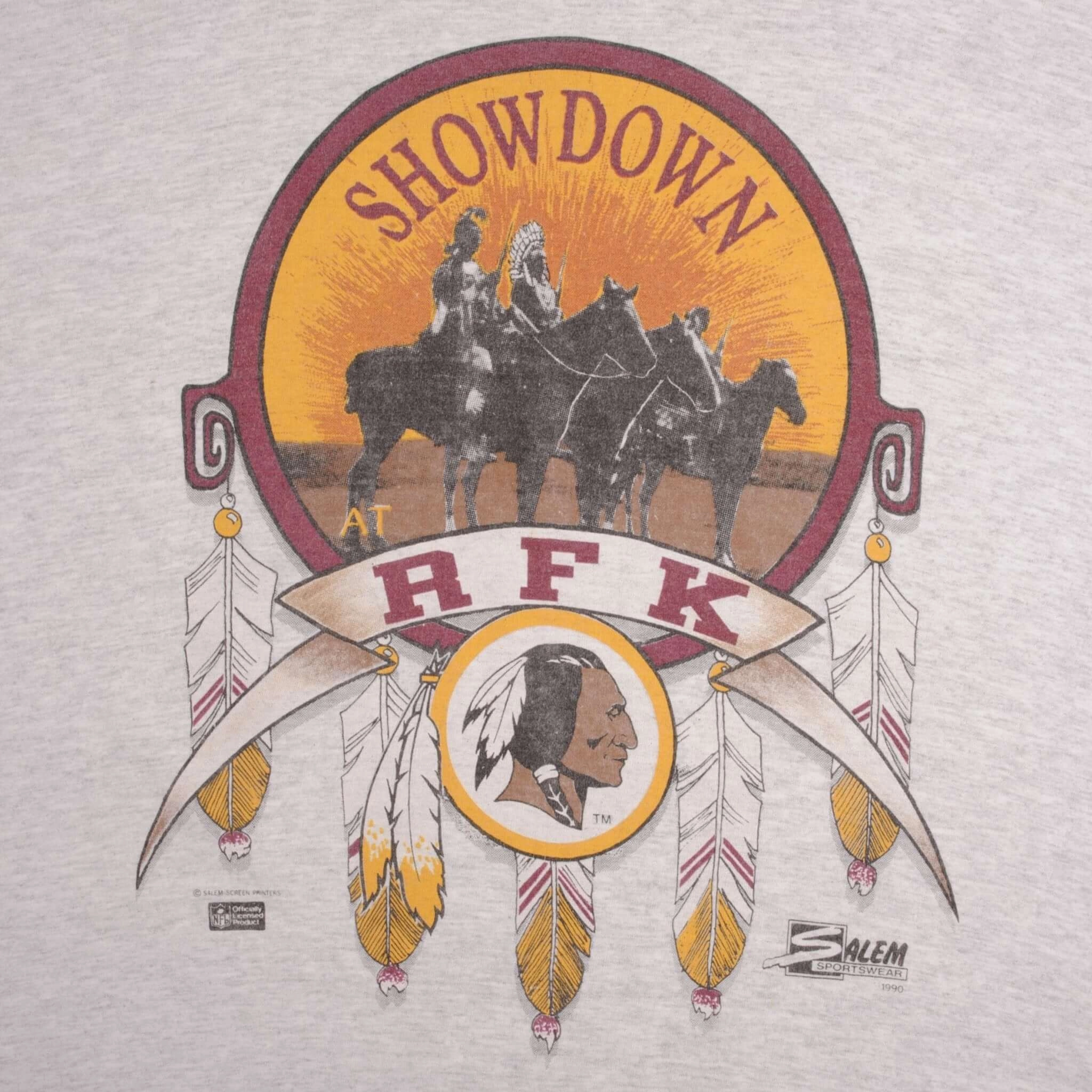 VINTAGE NFL WASHINGTON REDSKINS RFK SHOWDOWN 1990 TEE SHIRT SIZE XL MADE IN USA
