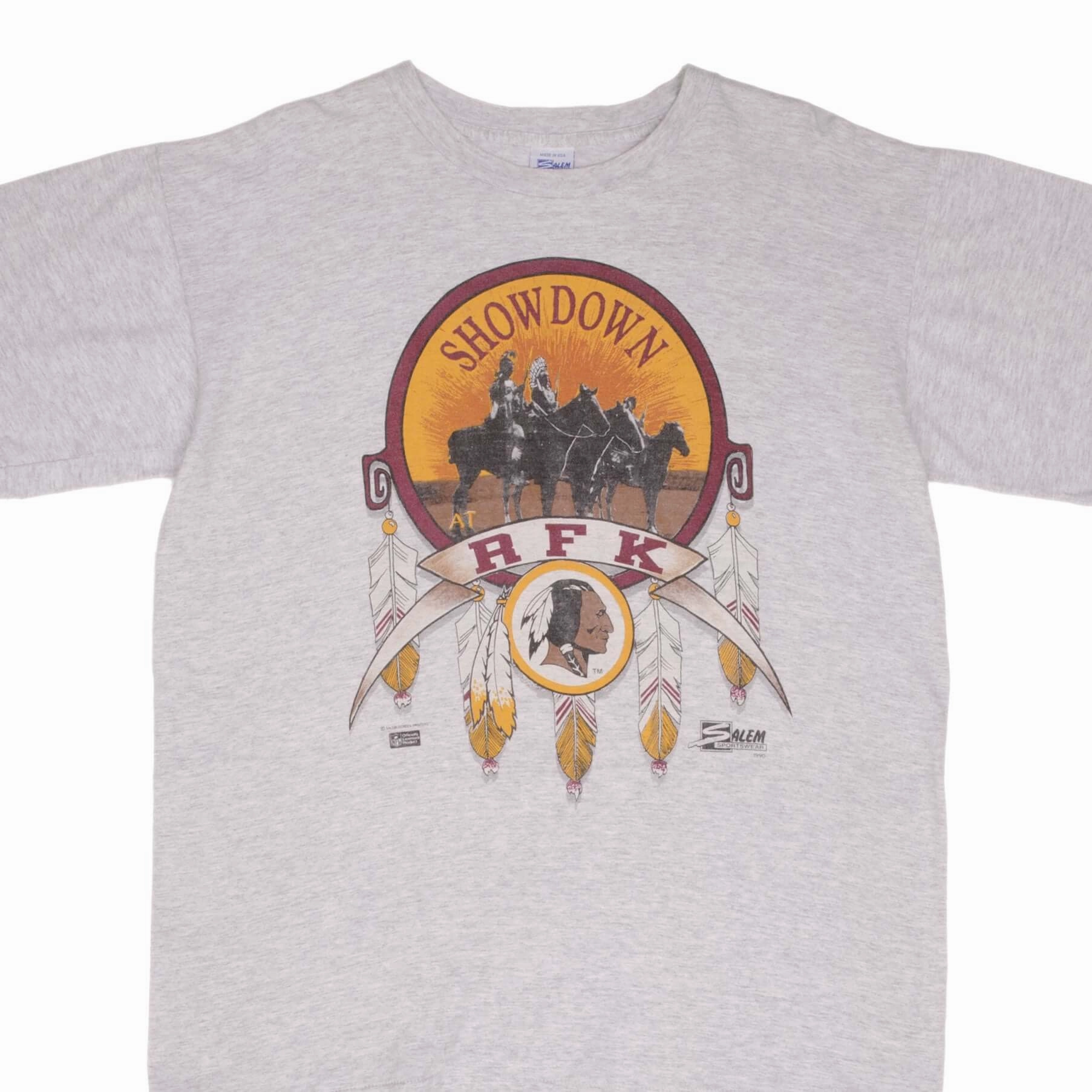 VINTAGE NFL WASHINGTON REDSKINS RFK SHOWDOWN 1990 TEE SHIRT SIZE XL MADE IN USA
