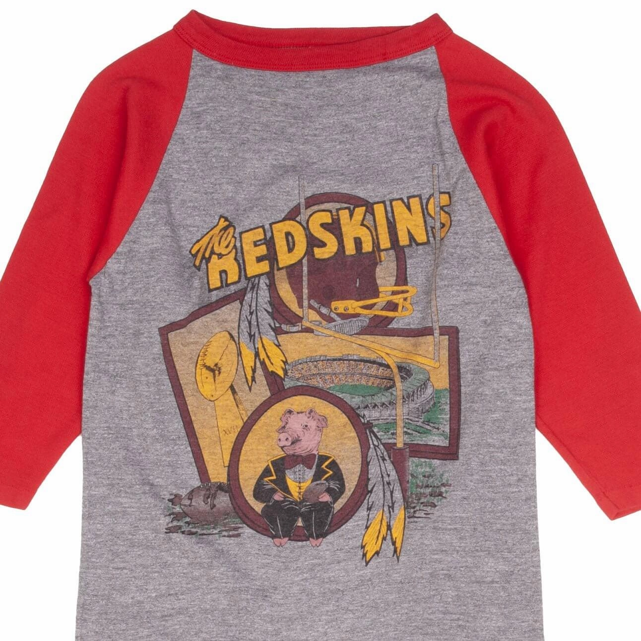 VINTAGE NFL WASHINGTON REDSKINS SUPER BOWL 1983 RAGLAN TEE SHIRT XS MADE IN USA