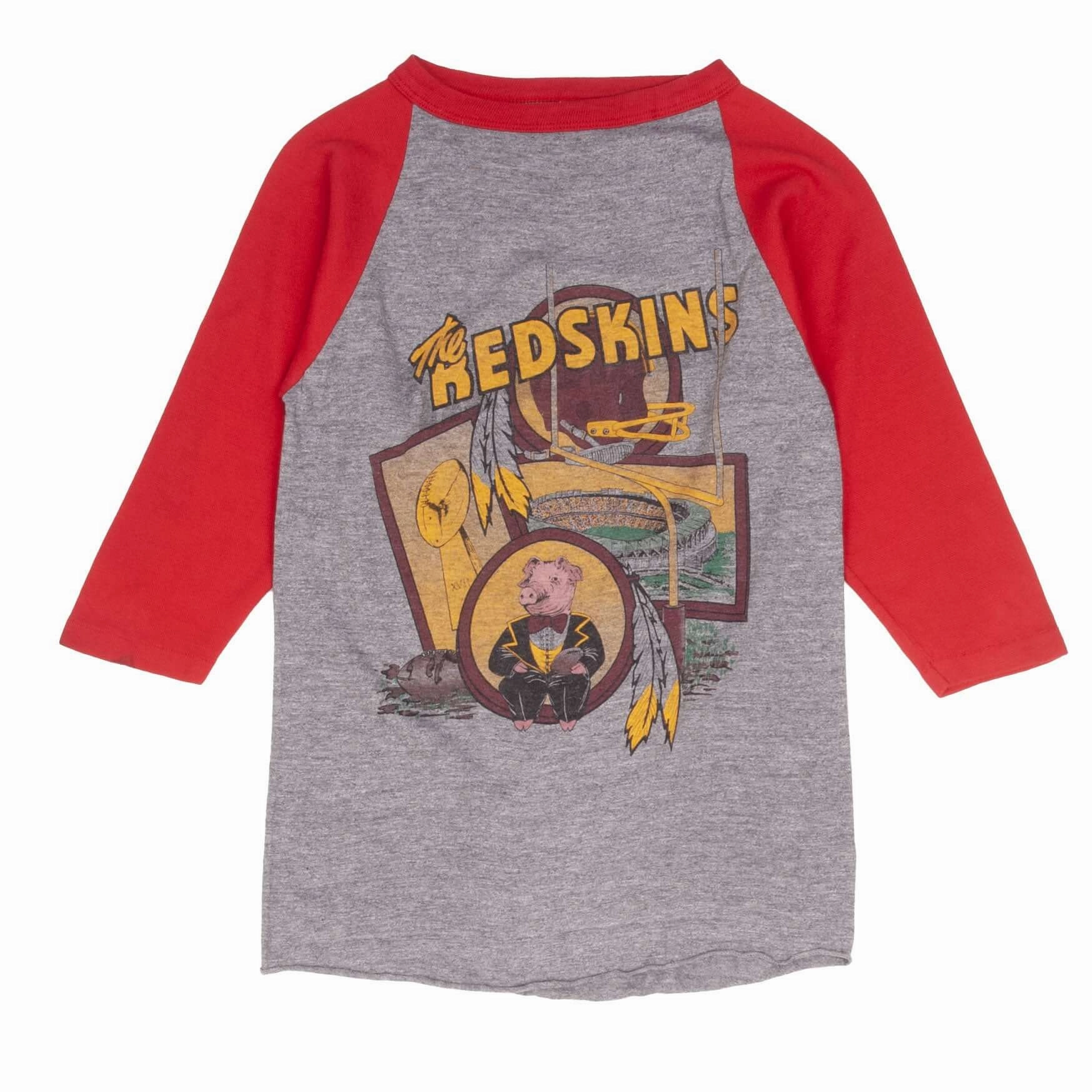 VINTAGE NFL WASHINGTON REDSKINS SUPER BOWL 1983 RAGLAN TEE SHIRT XS MADE IN USA