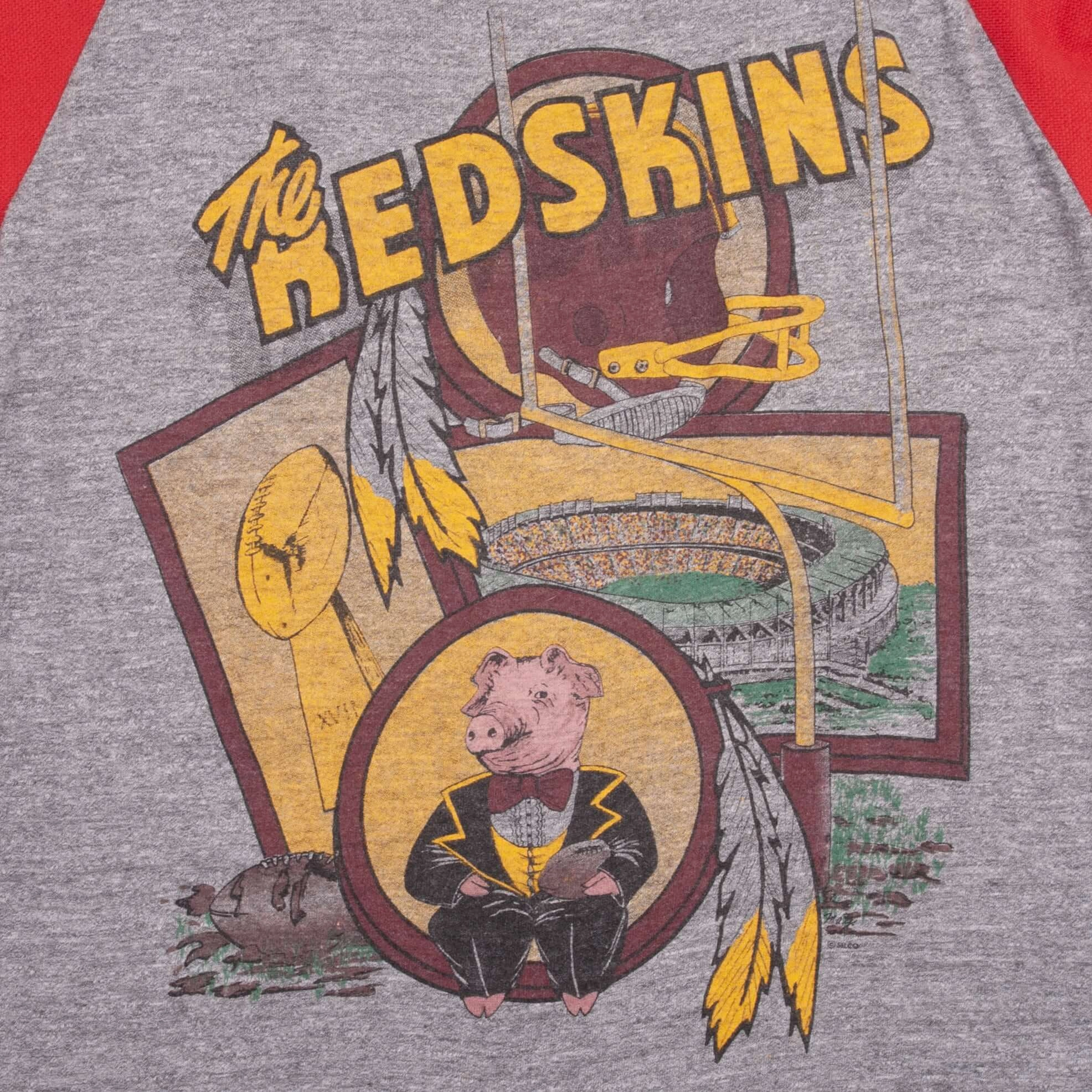 VINTAGE NFL WASHINGTON REDSKINS SUPER BOWL 1983 RAGLAN TEE SHIRT XS MADE IN USA
