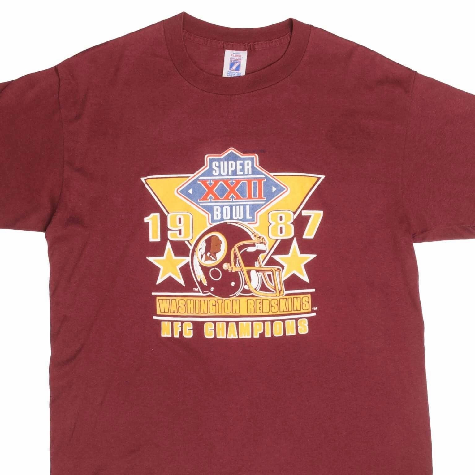 VINTAGE NFL WASHINGTON REDSKINS SUPER BOWL 1987 TEE SHIRT LARGE MADE IN USA