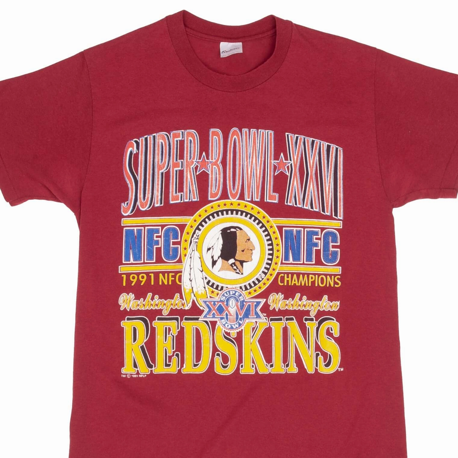 VINTAGE NFL WASHINGTON REDSKINS SUPER BOWL 1991 TEE SHIRT MEDIUM MADE IN USA