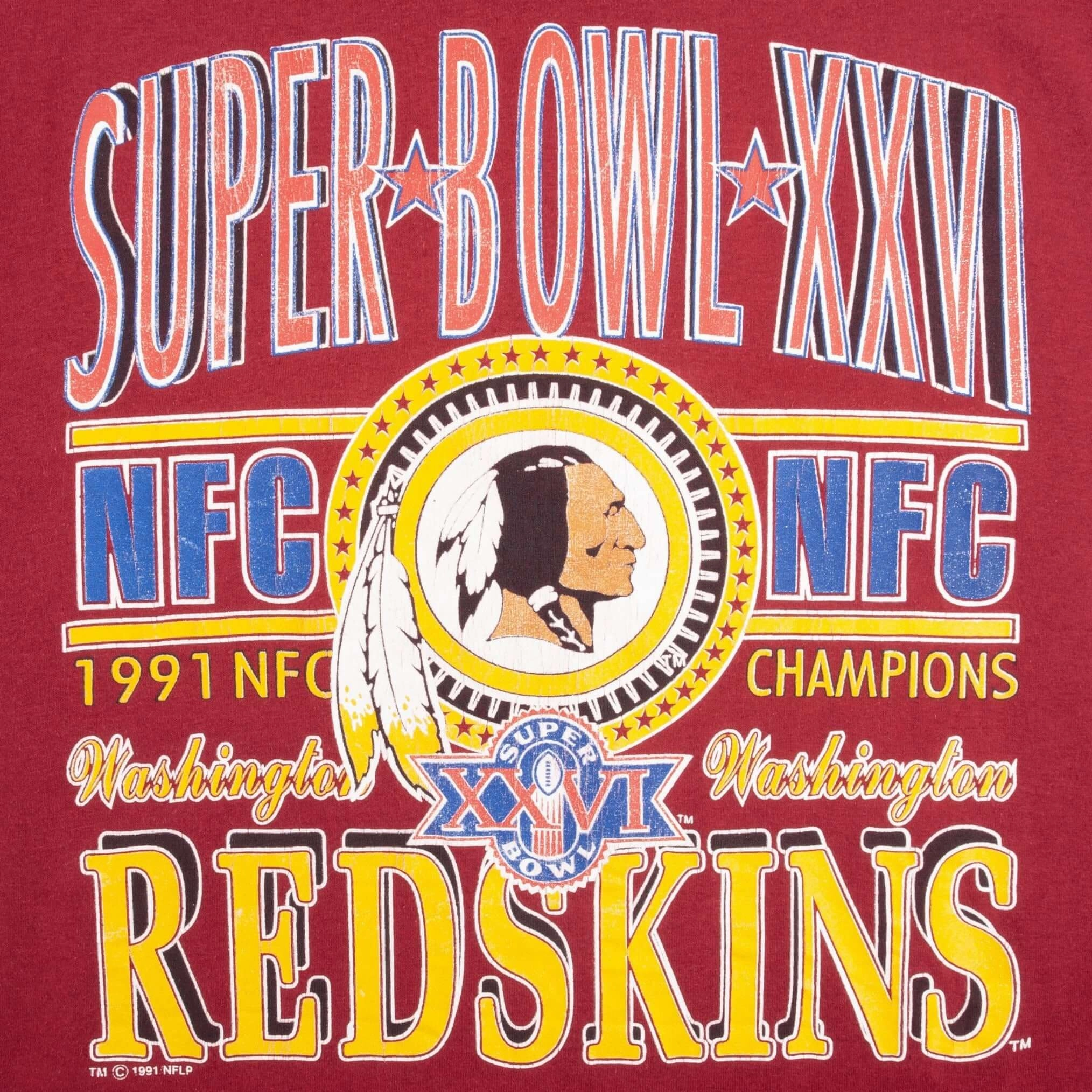 VINTAGE NFL WASHINGTON REDSKINS SUPER BOWL 1991 TEE SHIRT MEDIUM MADE IN USA