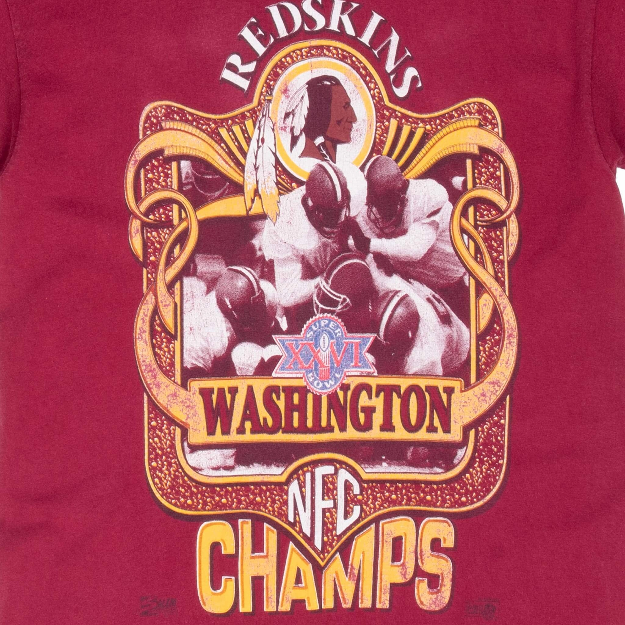 VINTAGE NFL WASHINGTON REDSKINS SUPER BOWL 1992 TEE SHIRT SMALL MADE IN USA