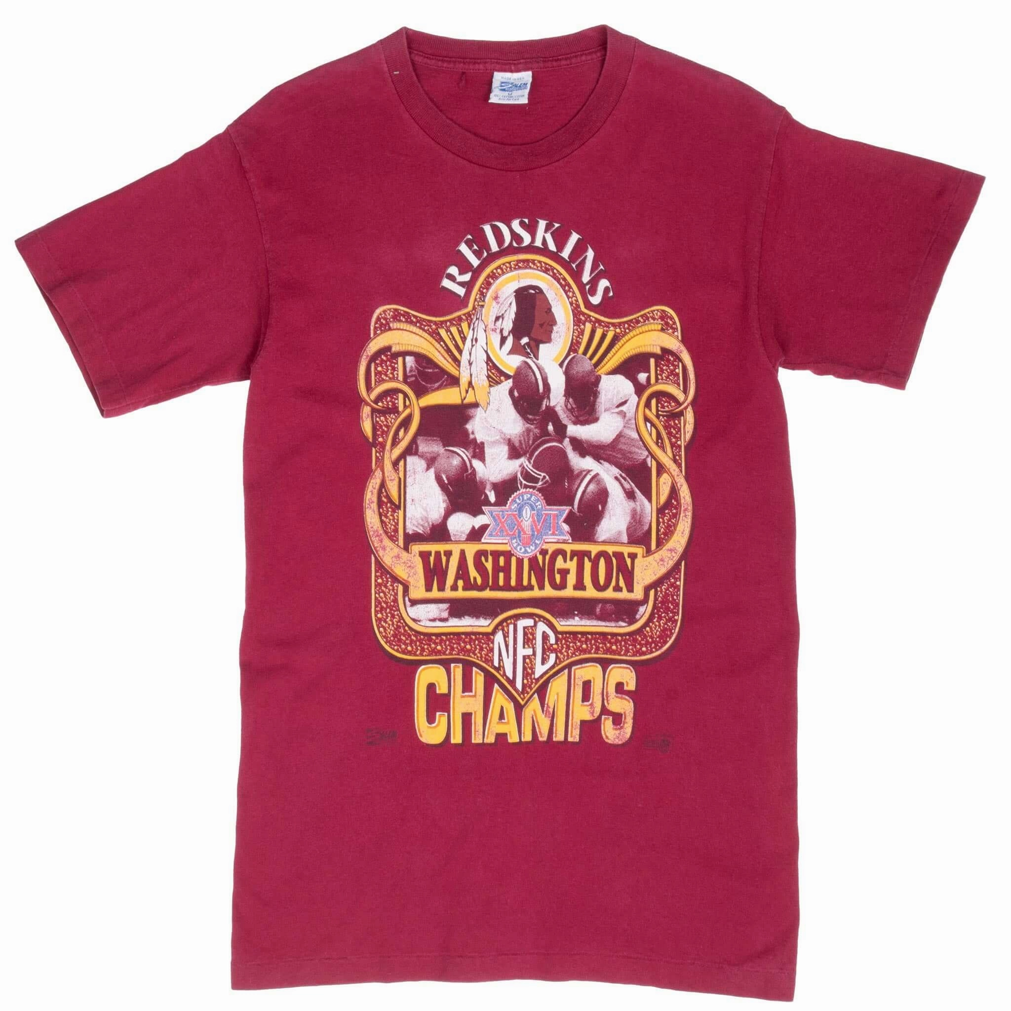 VINTAGE NFL WASHINGTON REDSKINS SUPER BOWL 1992 TEE SHIRT SMALL MADE IN USA