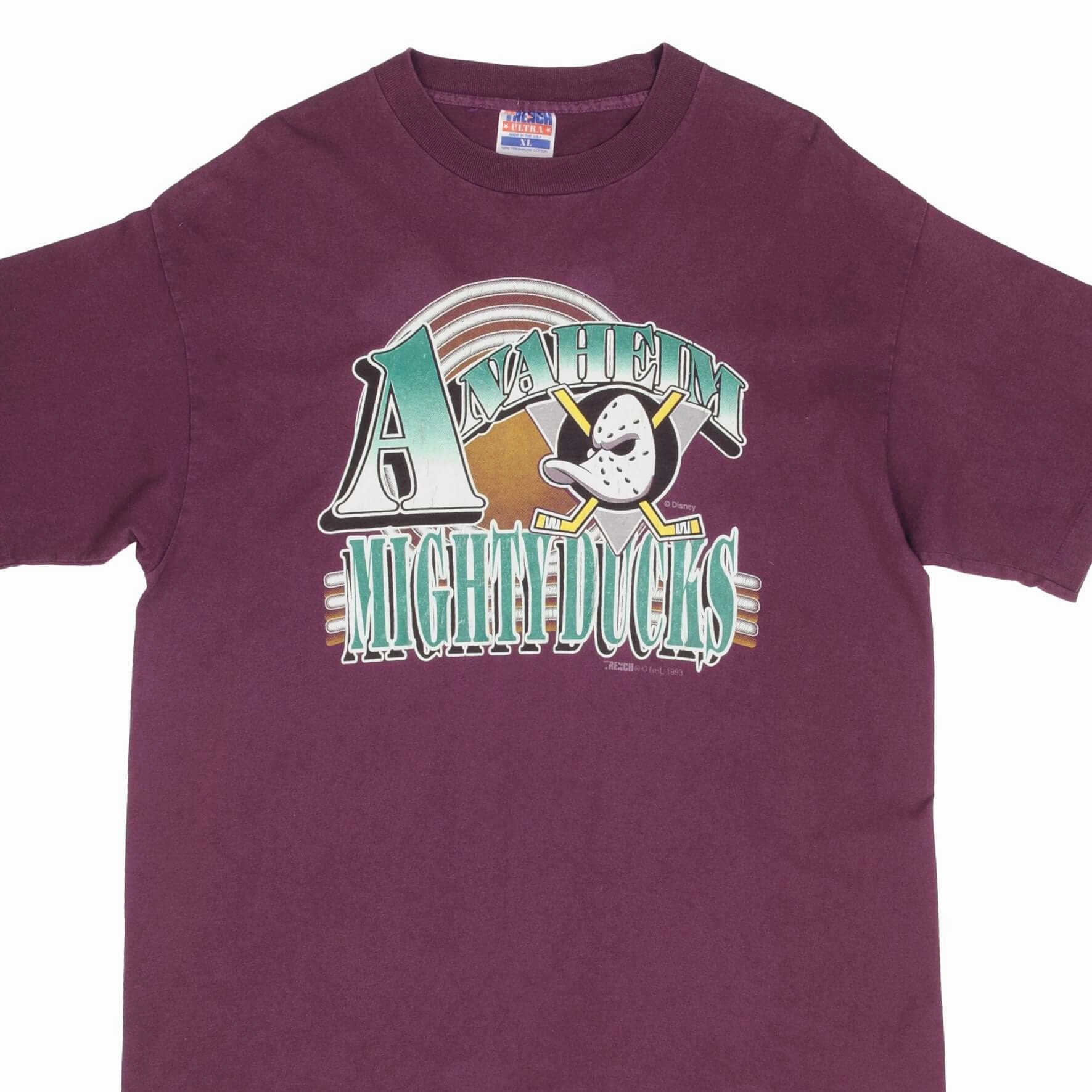 VINTAGE NHL ANAHEIM MIGHTY DUCKS DISNEY TEE SHIRT 1993 SIZE XL MADE IN USA