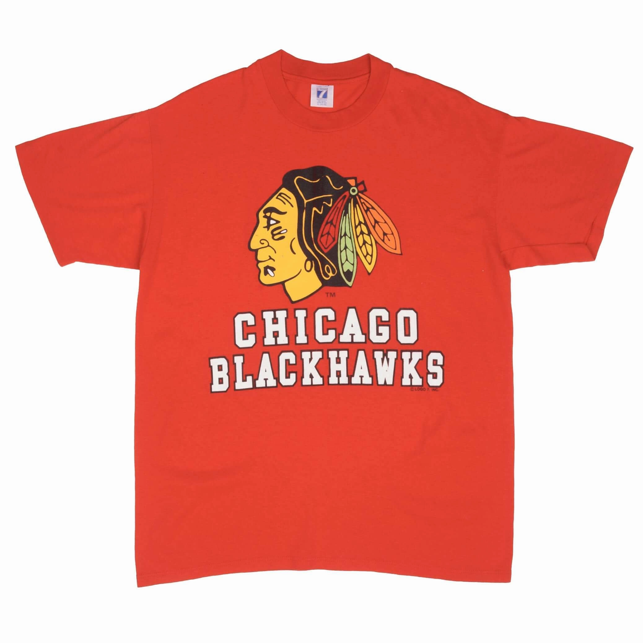 VINTAGE NHL CHICAGO BLACKHAWKS 1990S TEE SHIRT SIZE LARGE MADE IN USA