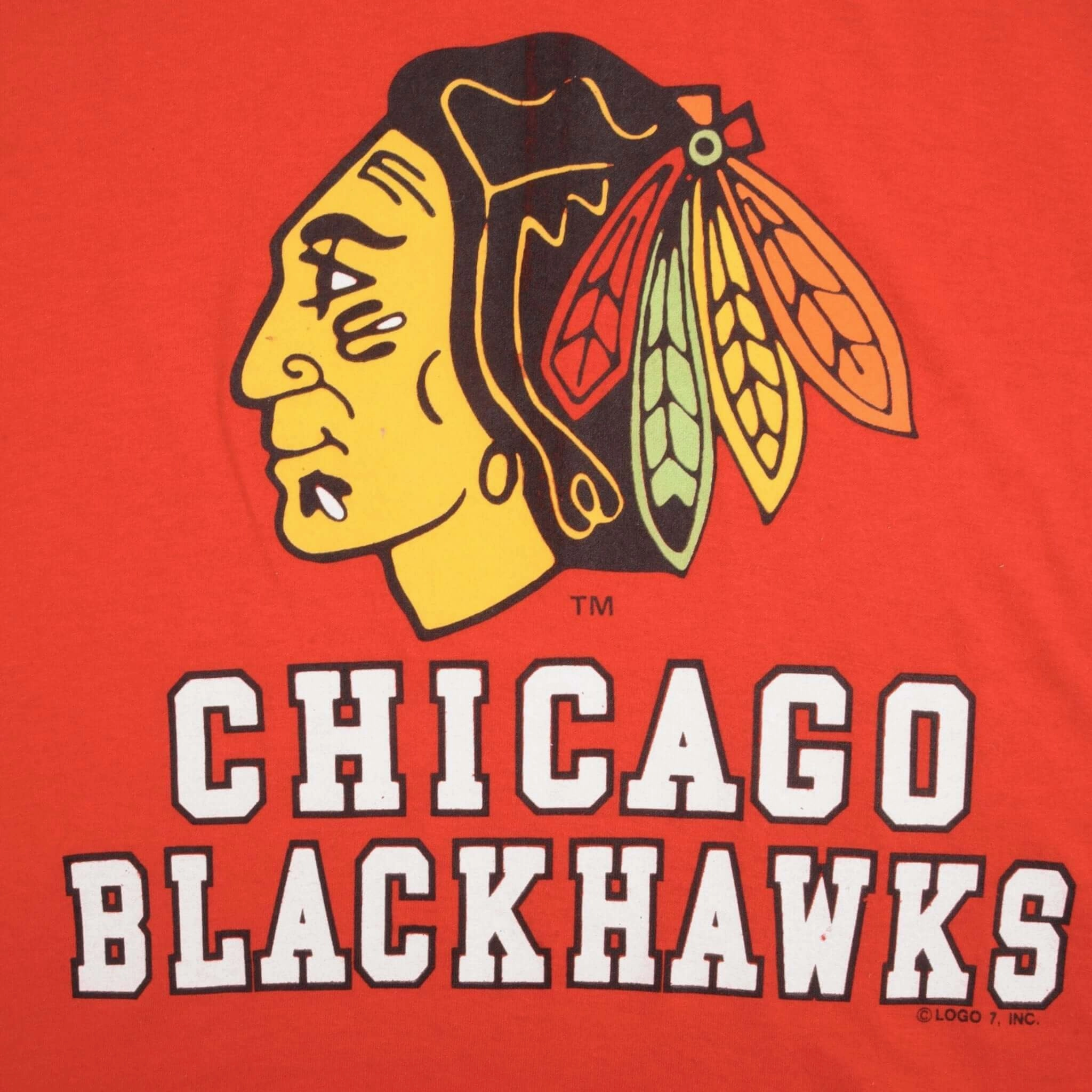 VINTAGE NHL CHICAGO BLACKHAWKS 1990S TEE SHIRT SIZE LARGE MADE IN USA