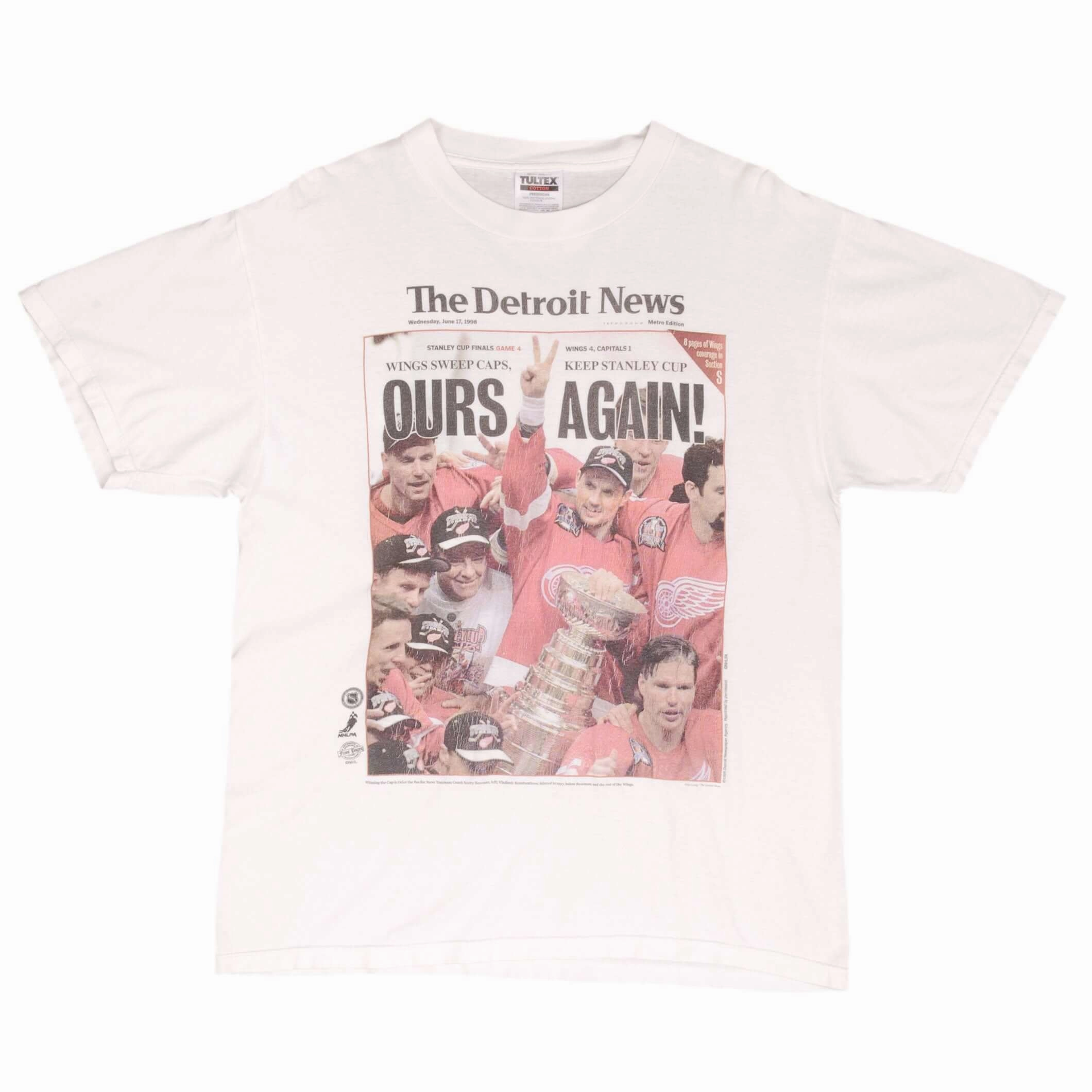 VINTAGE NHL DETROIT RED WINGS STANLEY CUP CHAMPIONS 1998 TEE SHIRT SIZE LARGE