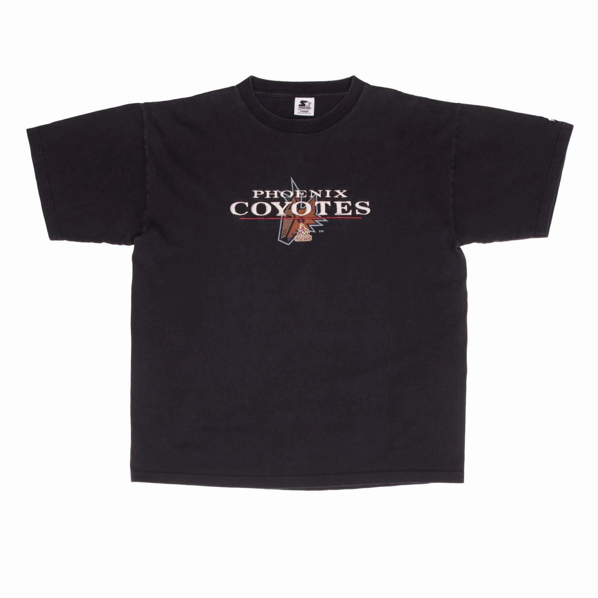 VINTAGE NHL PHOENIX COYOTES EMBROIDERED 1990S TEE SHIRT SIZE LARGE MADE IN USA