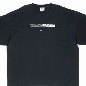 VINTAGE NIKE NFL OAKLAND RAIDERS BLACK TEE SHIRT 1990S 2XL