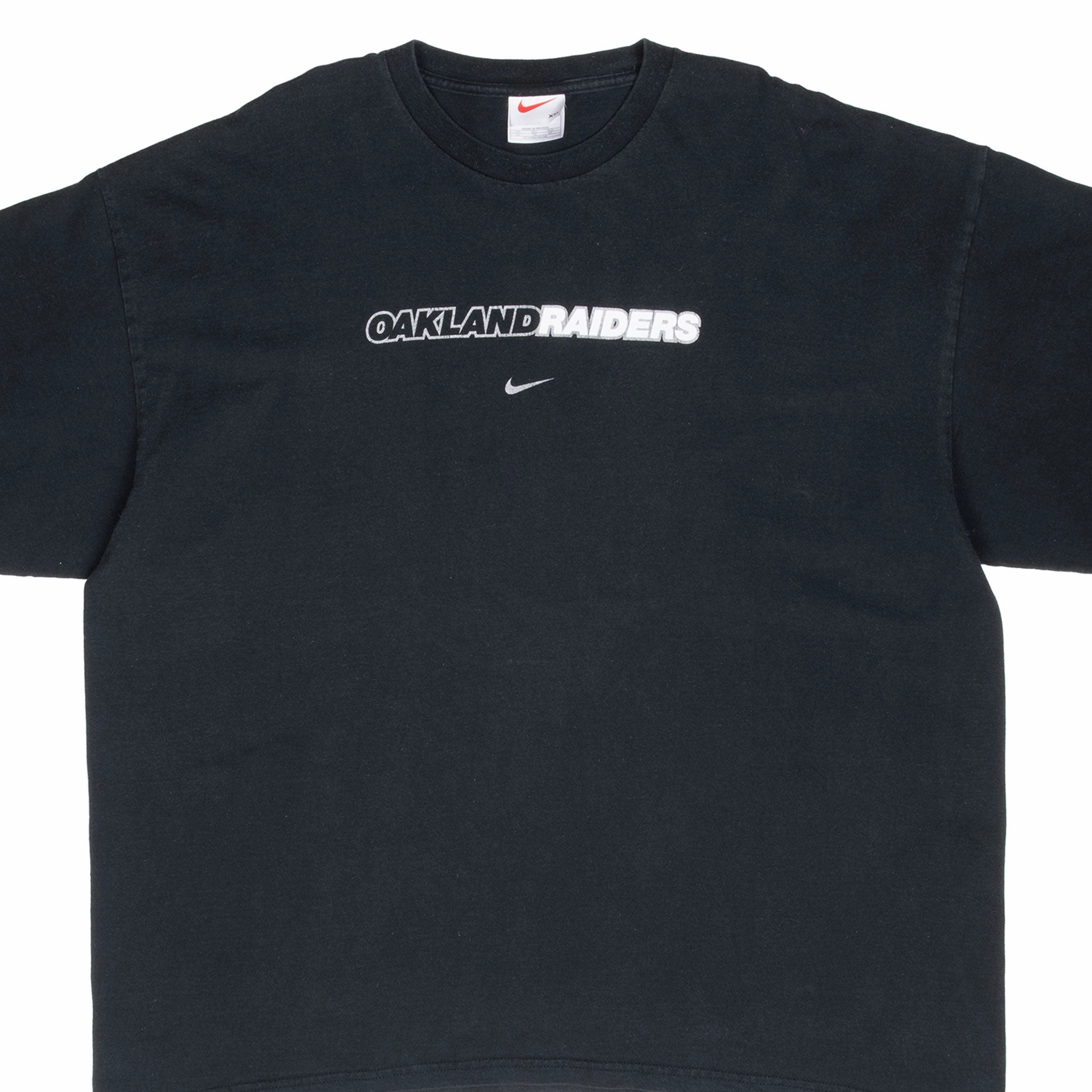 VINTAGE NIKE NFL OAKLAND RAIDERS BLACK TEE SHIRT 1990S 2XL