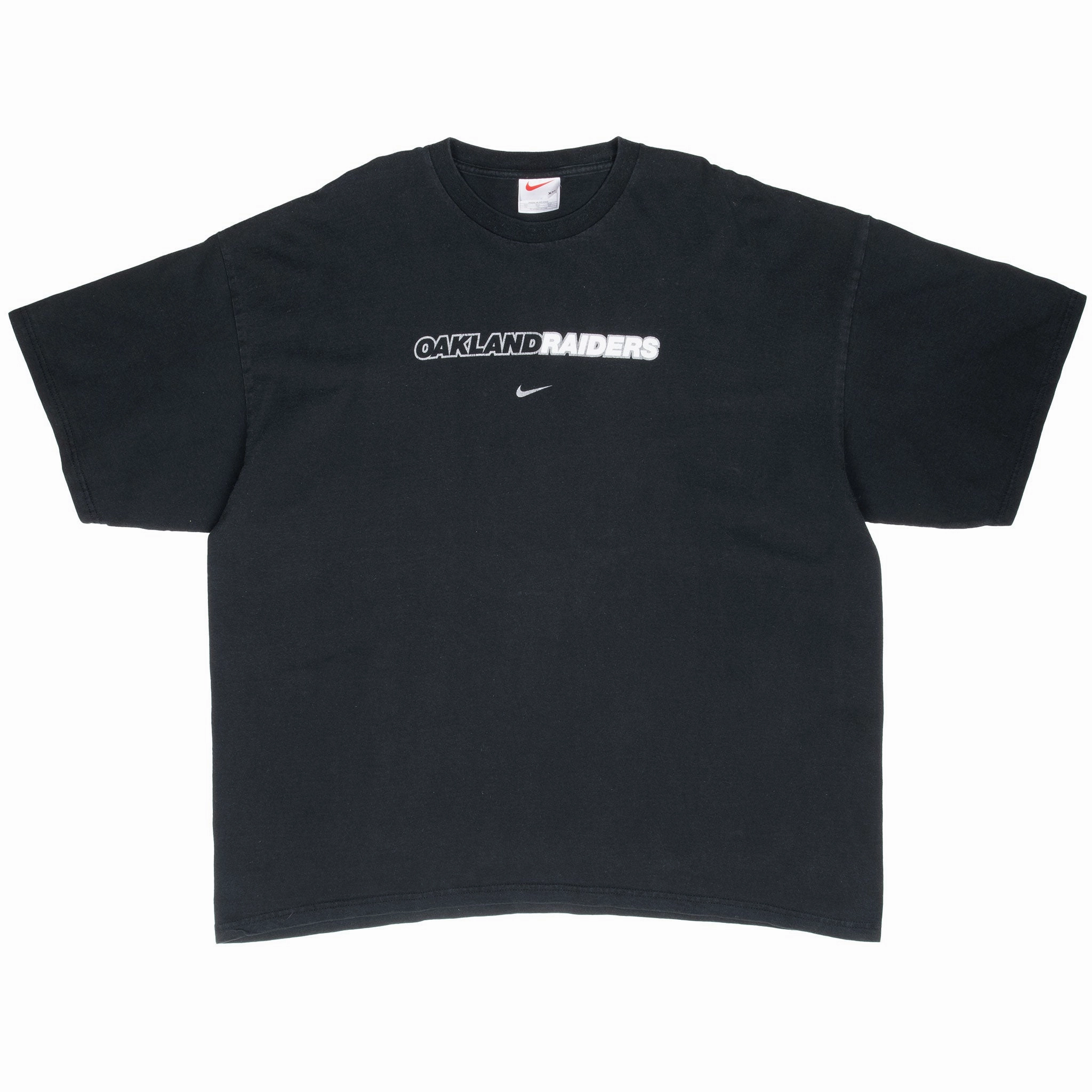 VINTAGE NIKE NFL OAKLAND RAIDERS BLACK TEE SHIRT 1990S 2XL