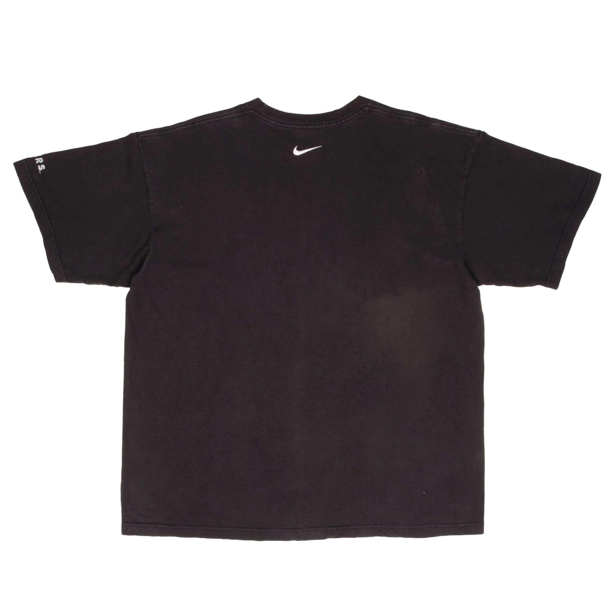 VINTAGE NIKE NFL OAKLAND RAIDERS BLACK TEE SHIRT 1990S SIZE XL MADE IN USA