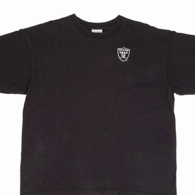 VINTAGE NIKE NFL OAKLAND RAIDERS BLACK TEE SHIRT 1990S SIZE XL MADE IN USA