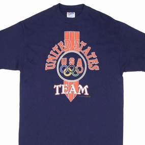 VINTAGE OLYMPIC GAMES TEAM USA TEE SHIRT SIZE LARGE MADE IN USA